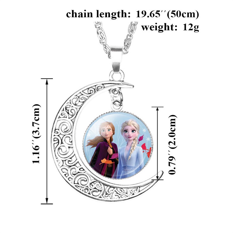 Phụ Kiện Thời Trang Bé Gái Frozen Vòng Cổ Công Chúa Anna Elsa Họa Tiết Mặt Trăng Dễ Thương Mặt Dây Chuyền Choker Dây Xích Cô Gái