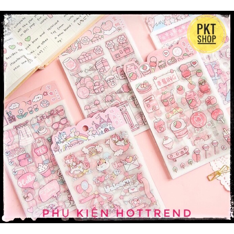 Sticker Siêu Cute Chống Thấm Nước, Trang Trí Bình Nước, Máy Tính