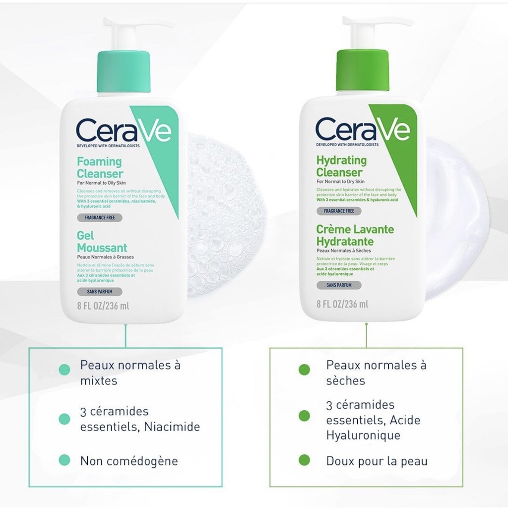 Sữa rửa mặt cho da nhạy cảm CERAVE bản Pháp 236ML