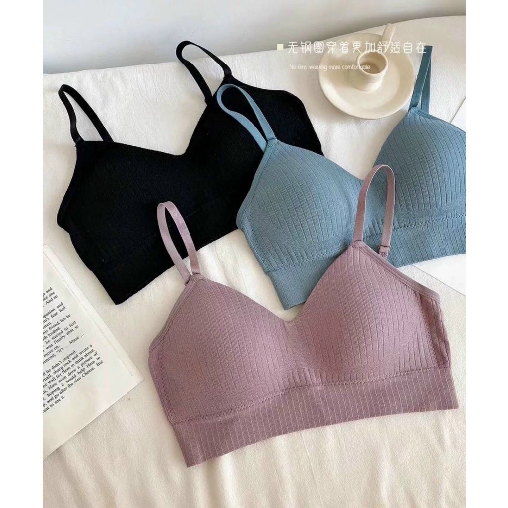 Áo Bra Nữ Tập Gym Yoga Thể Thao 2 Dây, Áo Lót Không Gọng Viền Bo Ngực Mã 2204