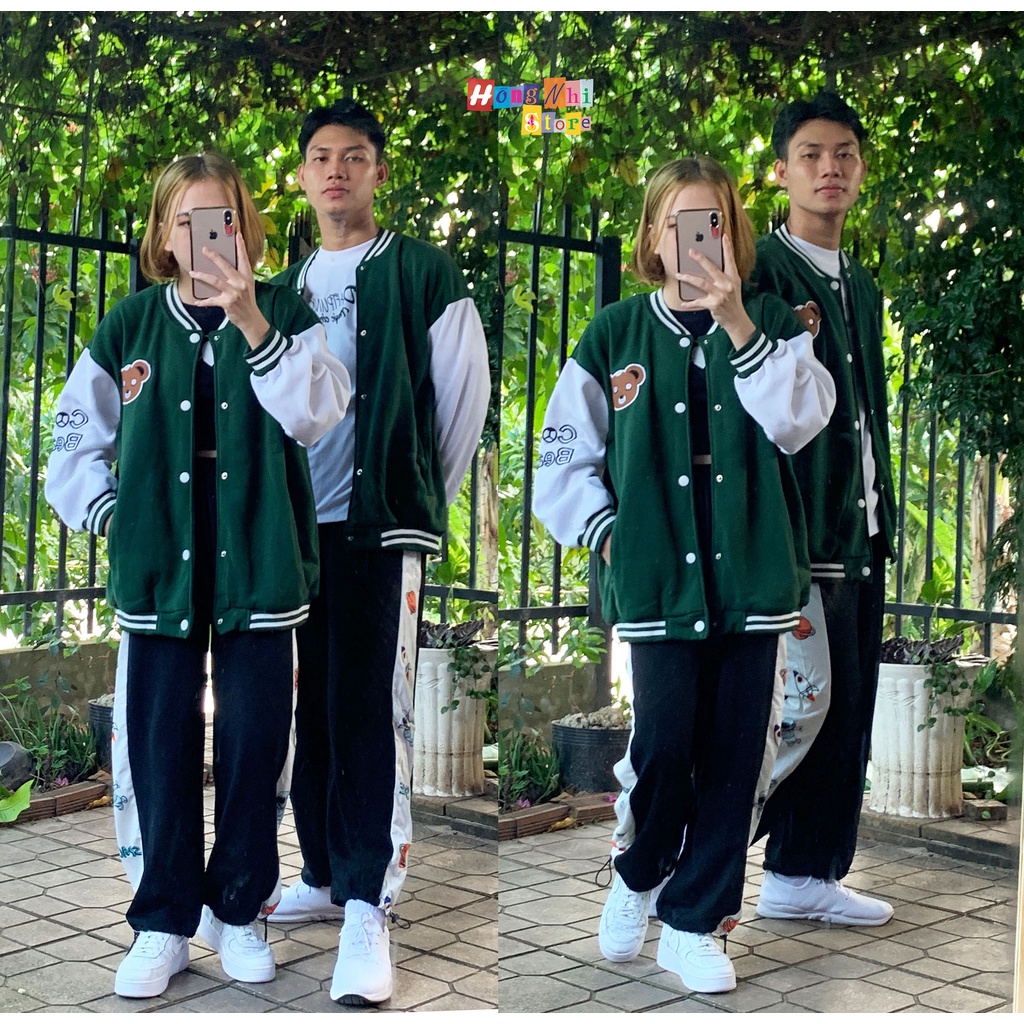Áo Khoác Bomber Con Gấu Cost Bear Ulzzang Unisex Dáng Rộng Nam Nữ - MM