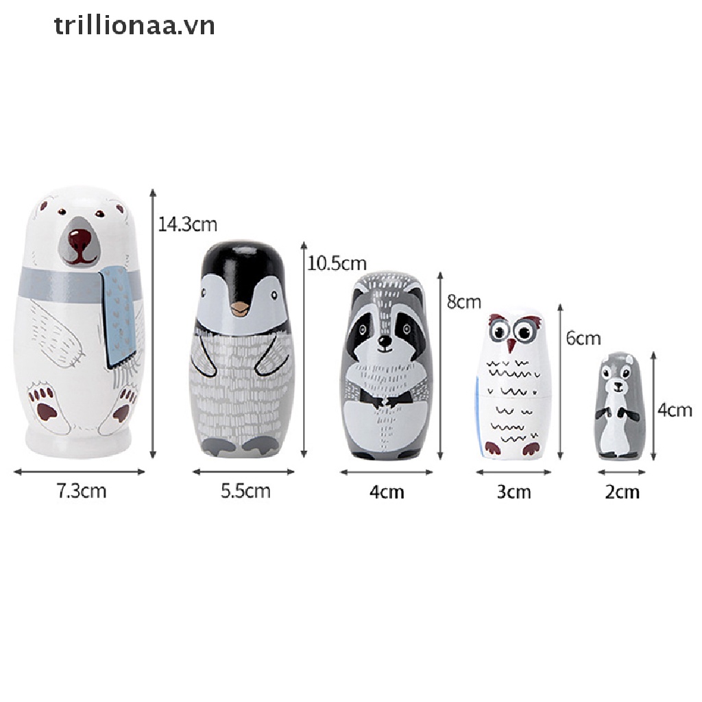 Bộ 5 Búp Bê Hoạt Hình Matryoshka Nga Nesg Matrioska Babushka