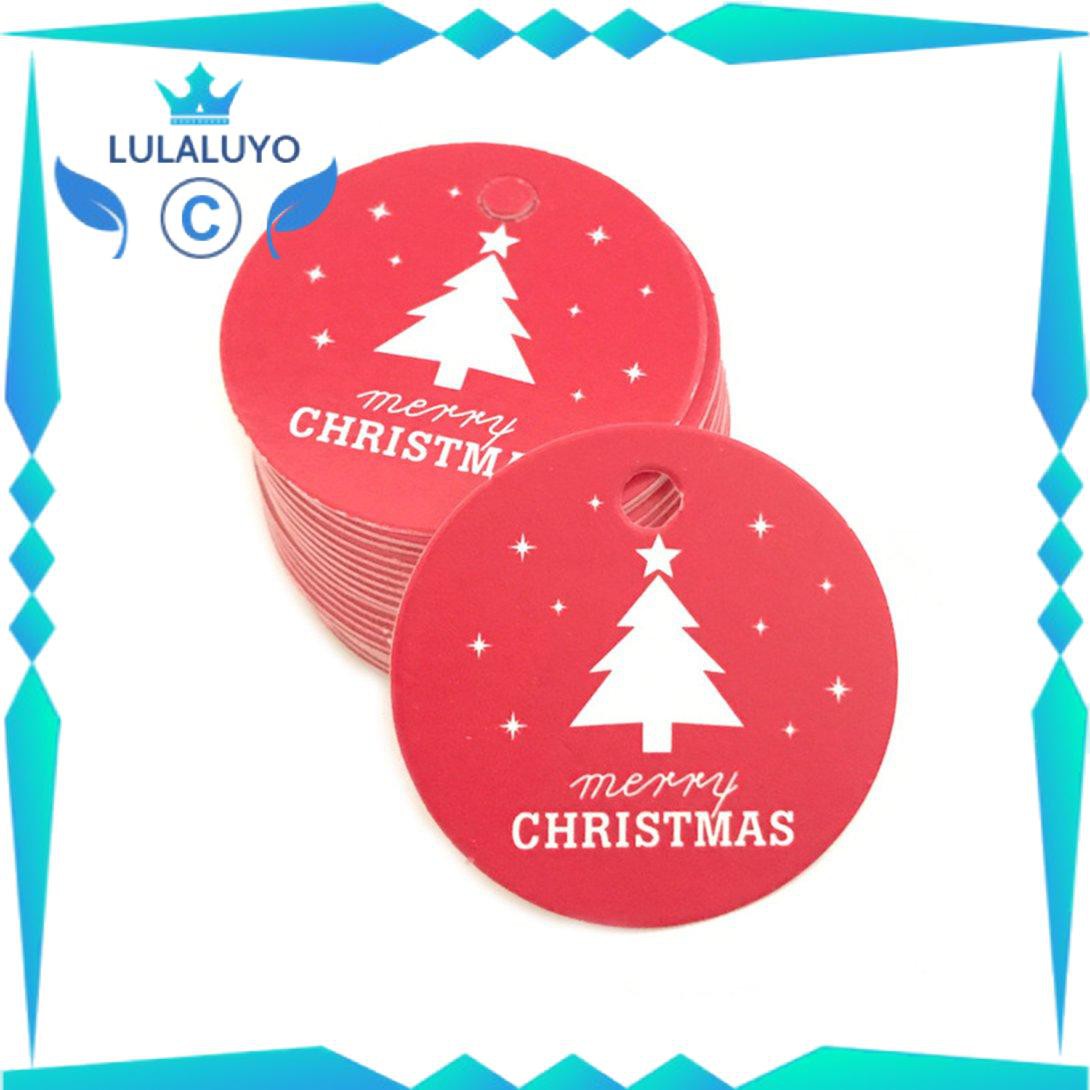 [Giáng sinh] Christmas Baking Tag Christmas Tree Paper Hanging Tag Wrapping Packaging Tag .lu