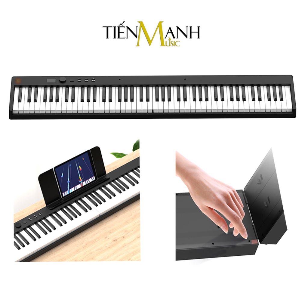 [Gấp Gọn] Đàn Piano Điện Konix PJ88C - 88 Phím Cảm Ứng Lực Có Loa (Pin sạc, Bluetooth, Pedal PJ88)