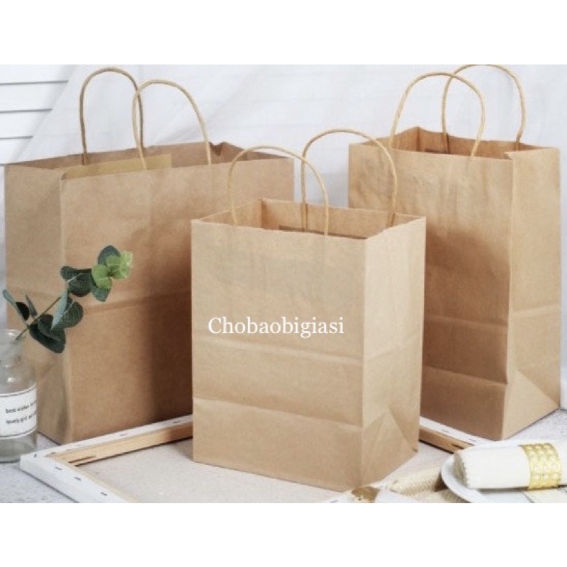 Túi xách giấy loại dày 120gsm, túi giấy kraft có quai xách, ĐL 120gsm sang trọng, thân thiện