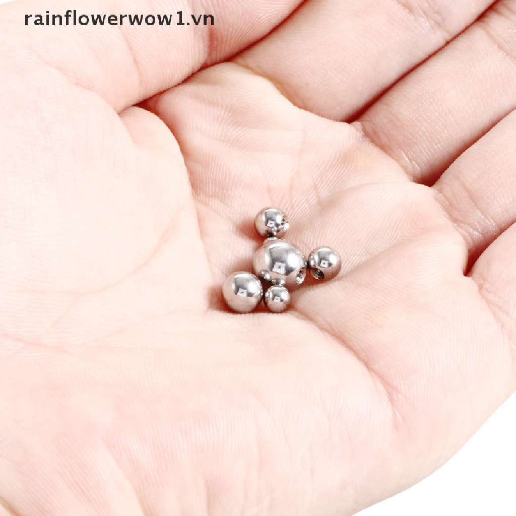 Bộ 50 Hạt Tròn Bằng Thép Không Gỉ Thời Trang