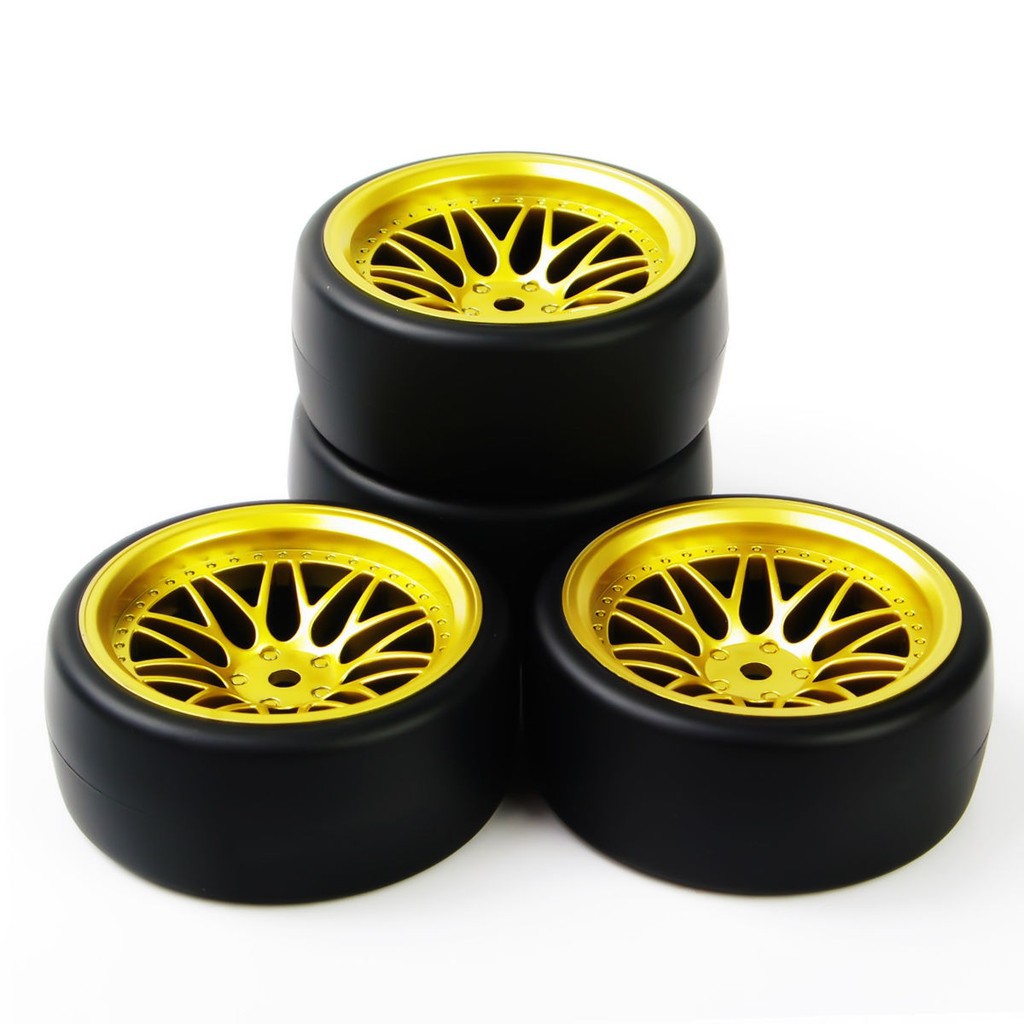 Set 4 bánh xe thay thế cho xe ô tô đồ chơi tỉ lệ 1:10 chất lượng cao