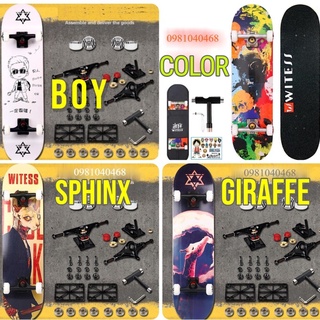 ( Tặng túi + pk ) WITESS chính hãng ván trượt cao cấp SIZE 80x 20 Size bánh 53x35 Loại bánh AAA+ abec11 gỗ ép 9 lớp