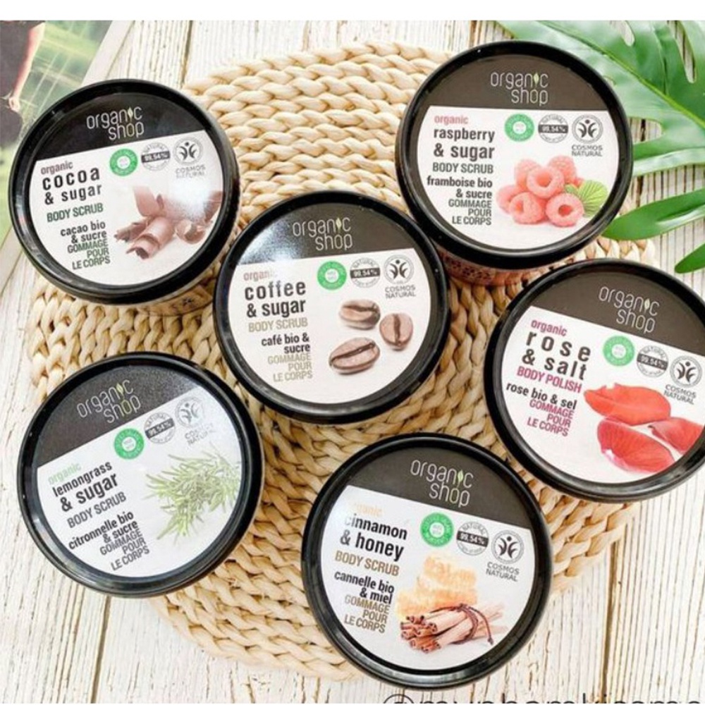 Tẩy tế bào chết toàn thân Organic Shop dưỡng da mịn màng 250ml NPP Shoptido