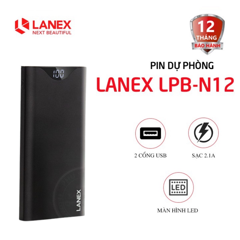 Pin dự phòng LANEX 10000mAh N22