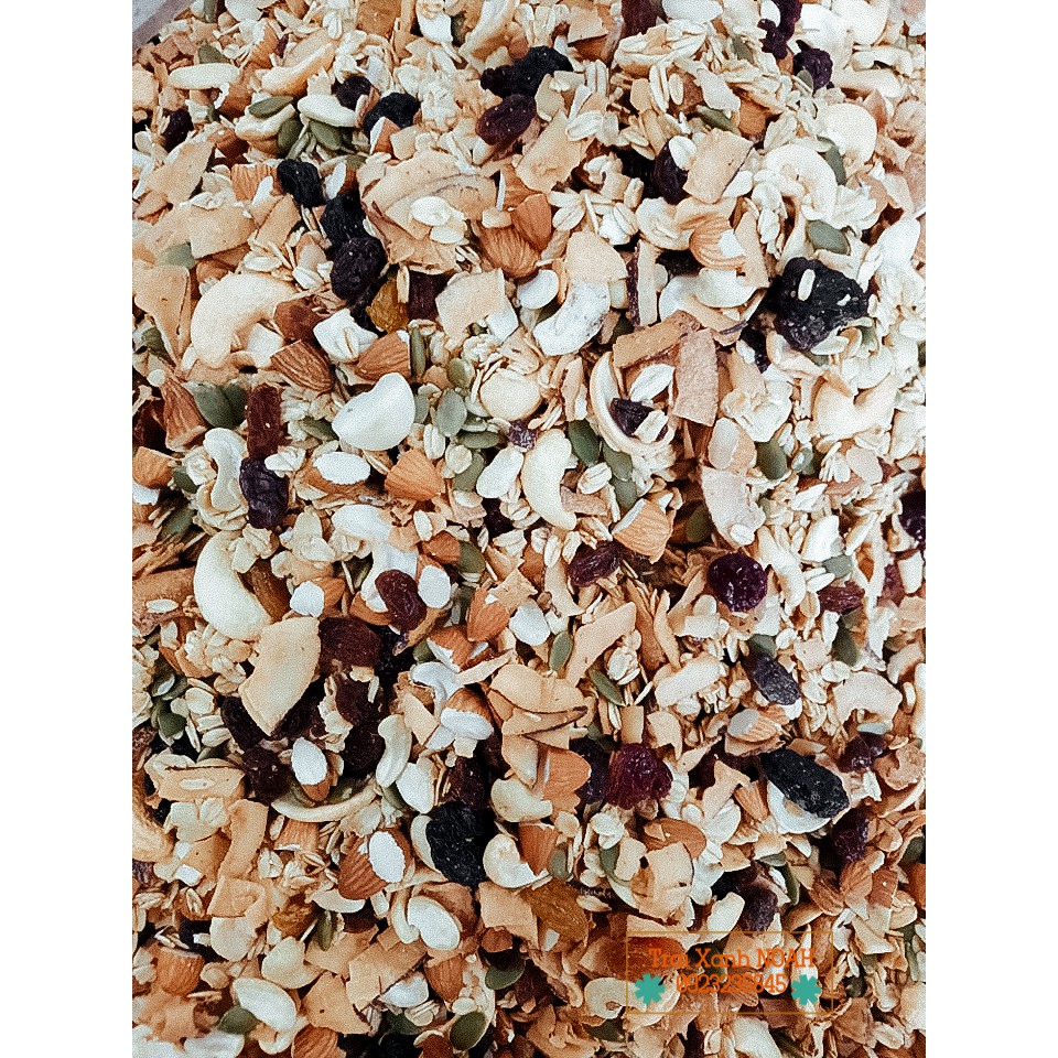 Ngũ cốc hạt Đắc Lắc Tẩm mật ong Granola - chuyên giảm cân hộp 500g đồng xanh daklak