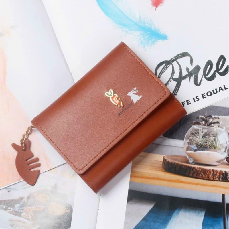 [Rẻ vô địch]Ví bóp nữ mini ngắn nhỏ gọn có thể bỏ túi ( ví cà rốt )