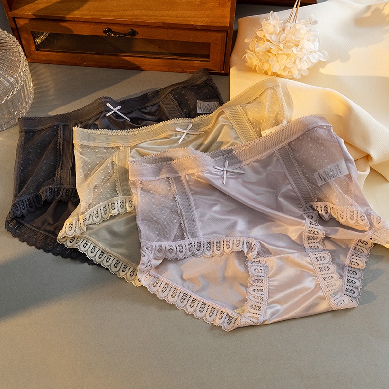 Set 4 Quần Lót Ren Lưng Thấp Quyến Rũ Cho Nữ MM3708