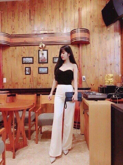 Quần ống rộng khoá sườn dáng dài mặc cực kì sang chảnh, quần culottes | BigBuy360 - bigbuy360.vn