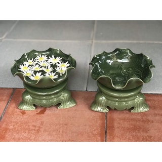 Bát sen xanh ngọc bích thả hoa tắm phật - bát minh đường tụ thuỷ-gốm sứ bát tràng thờ cúng phong thủy