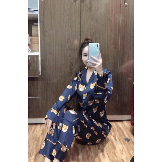 Đồ bộ pijama nữ , tiểu thư tay dài quần dài lụa satin