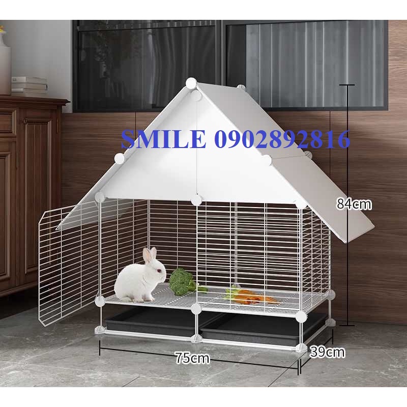 [TẶNG BÚA GỖ] COMBO CHUỒNG, NHÀ LỒNG LƯỚI THÉP CÓ MÁI CHE CHO CHÓ MÈO THÚ CƯNG ĐA NĂNG