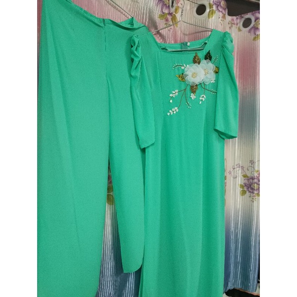 Bộ áo dài xanh ngọc_size M