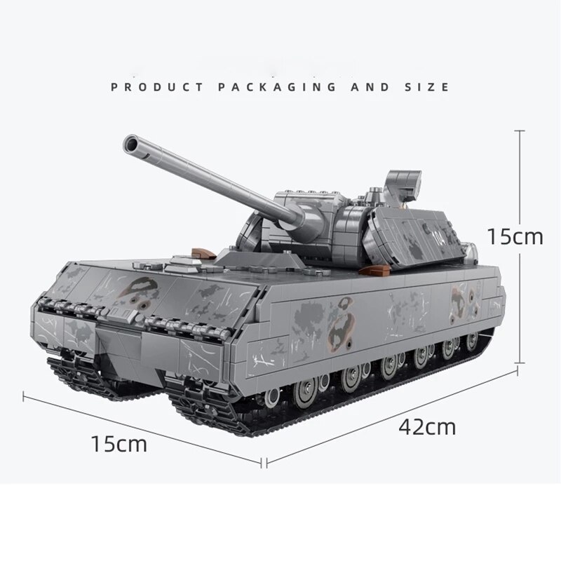 đồ chơi giáo dục  Lắp ráp Mô hình New MOC German Panzer VIII Maus 2127PCS Panlos 628009 xe tăng