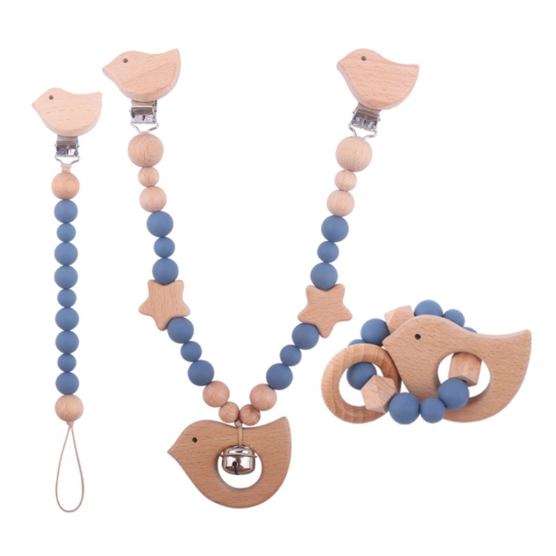 Set 3 Vòng Tay Chuỗi Hạt Silicon Đeo Xe Đẩy Em Bé Mới