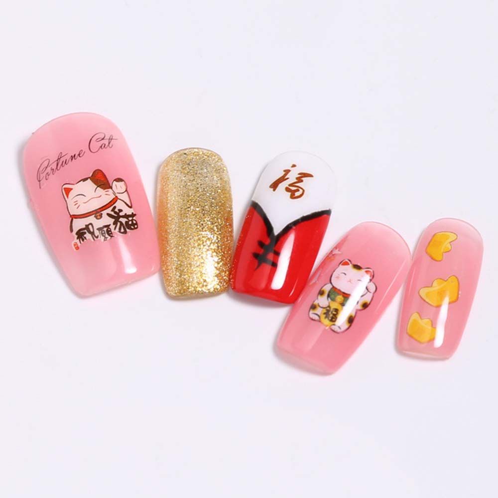 [Hàng mới về] Miếng dán trang trí móng tay họa tiết lồng đèn chúc mừng năm mới 2022