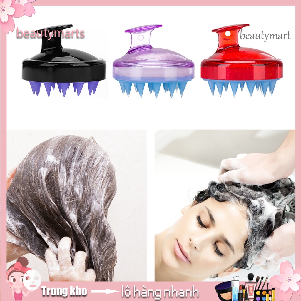 [Hàng mới về] Lược silicon mát xa da đầu chống trượt tiện lợi chuyên dùng