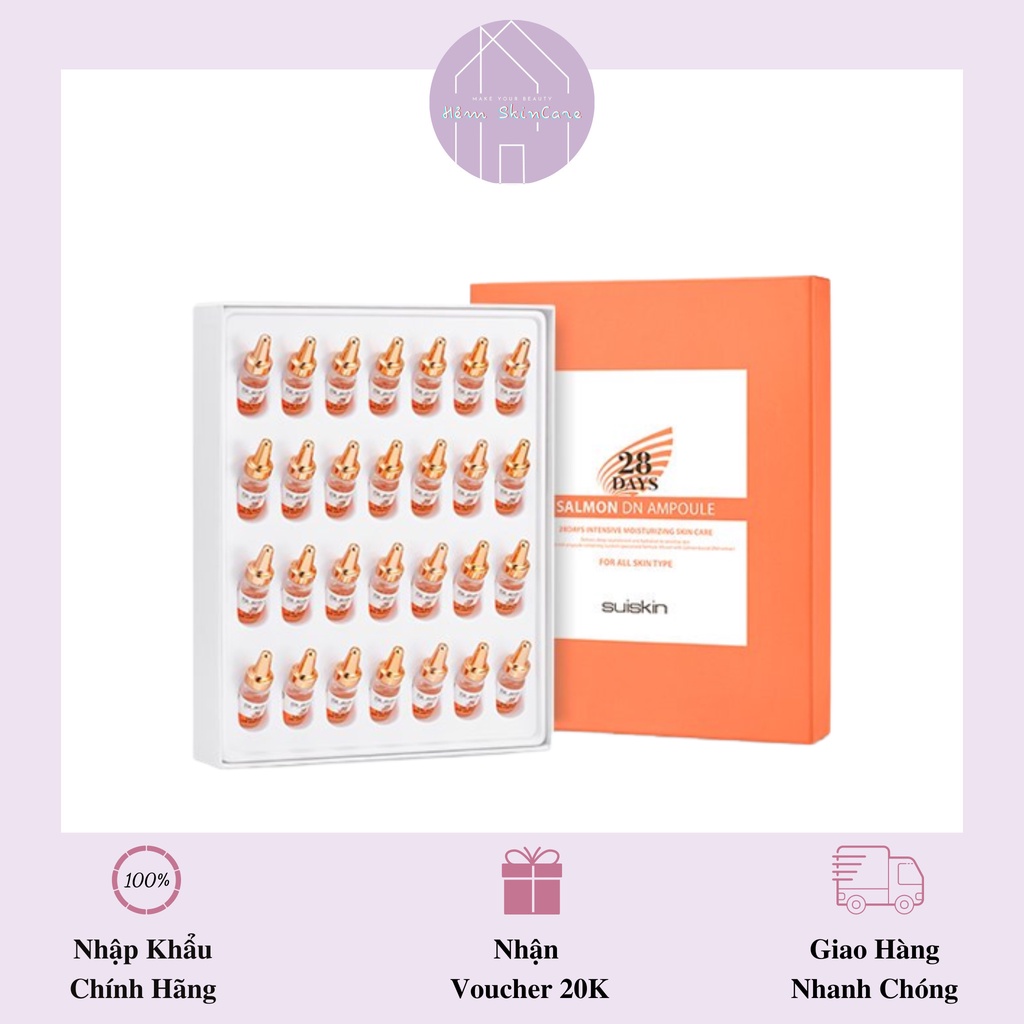 Salmon DN Ampoule Suiskin 28 days - Serum Cá Hồi Tế bào gốc Full hộp