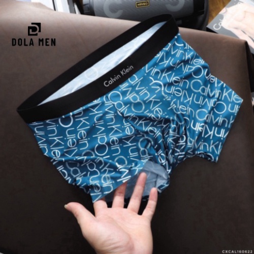 Hộp Pack 3 Quần Lót Boxer Nam Cao Cấp Vải Lụa Mát Họa Tiết Ck Có Big Size Dolamen