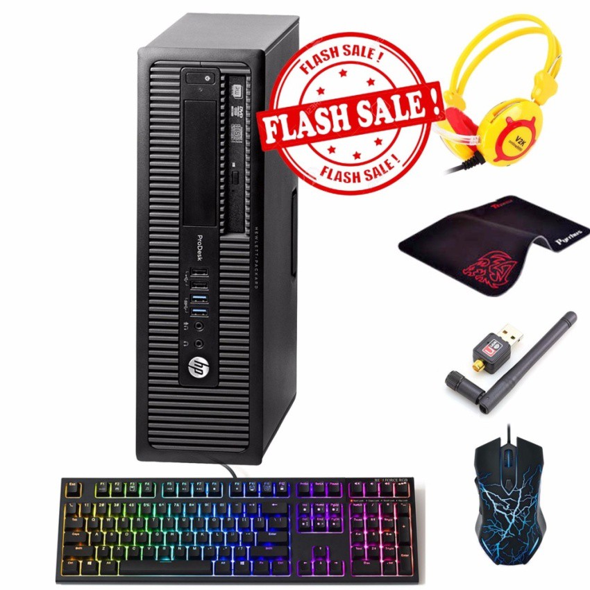 Máy tính văn phòng HP ProDesk 600 G1 SFF ​​​​​​​(Core i3 4160, Ram 8GB, SSD 240GB, HDD 3TB) + Quà Tặng