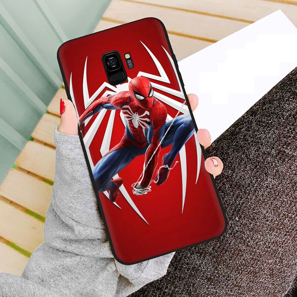 Marvel Superhero Spider-Man Soft Black TPU Silicone Phone Case for Samusng Galaxy S10 S10e S10 Plus S10 Lite Anti-fall Back Cover