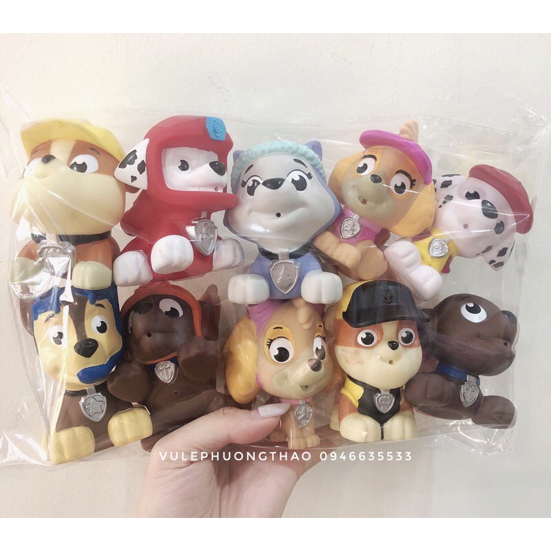 Set 10 chó cứu hộ Paw Patrol phun nước (ko trùng)