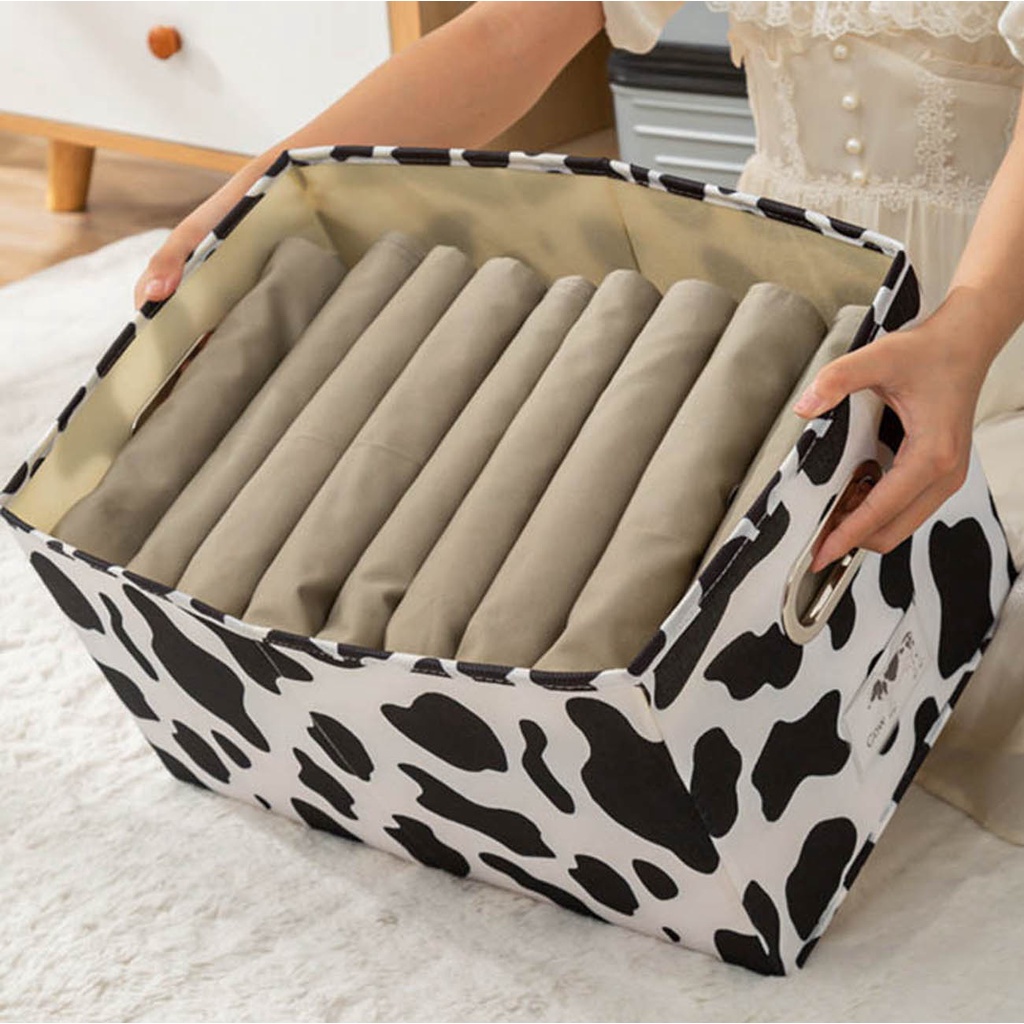 Hộp đựng đồ SHEPHERD từ vải cotton lanh dày dặn có thể gấp gọn tiện lợi cho tủ quần áo