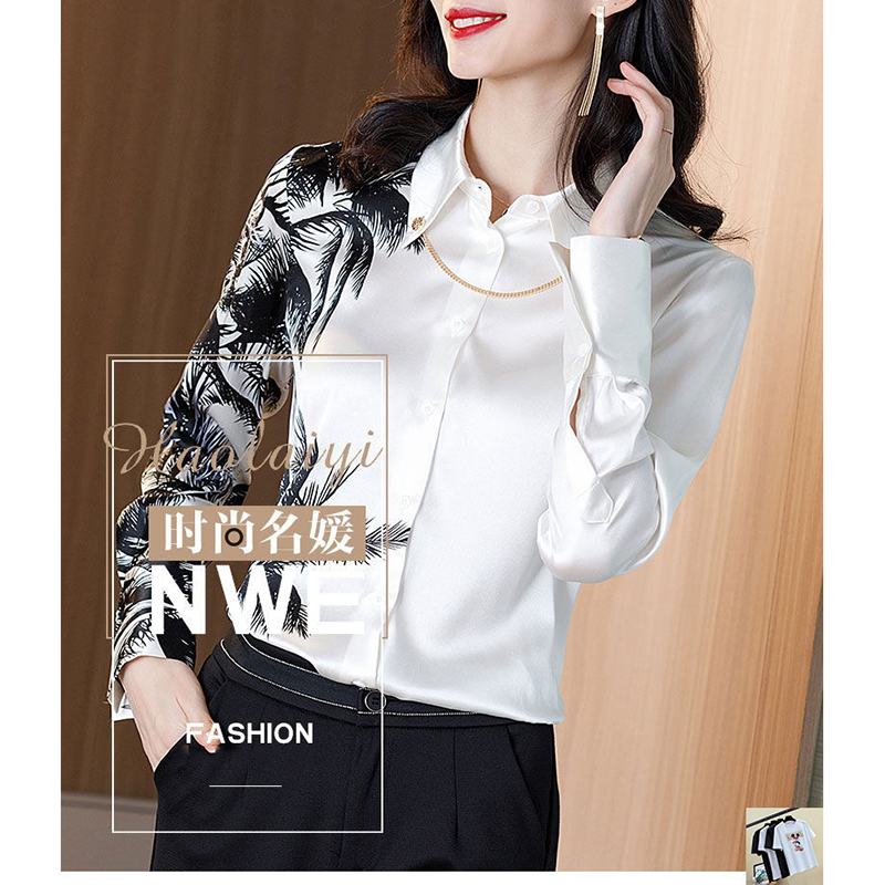 Shirt, Women's tops, long-sleeved print shirt, square collar loose creative clothes, Size M-3XL, White【lyfs】 | BigBuy360 - bigbuy360.vn