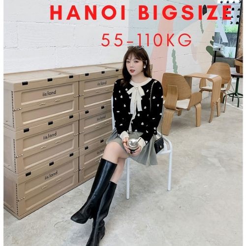 Áo len form rộng cổ nơ cho nữ 65-100kg | BigBuy360 - bigbuy360.vn