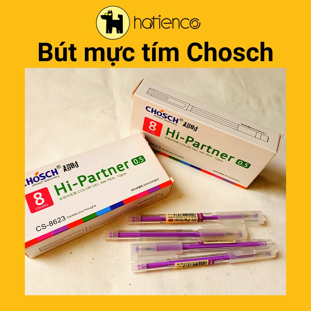 Hộp 12 bút mực tím,bút mực nước học sinh hiệu Chosch xịn