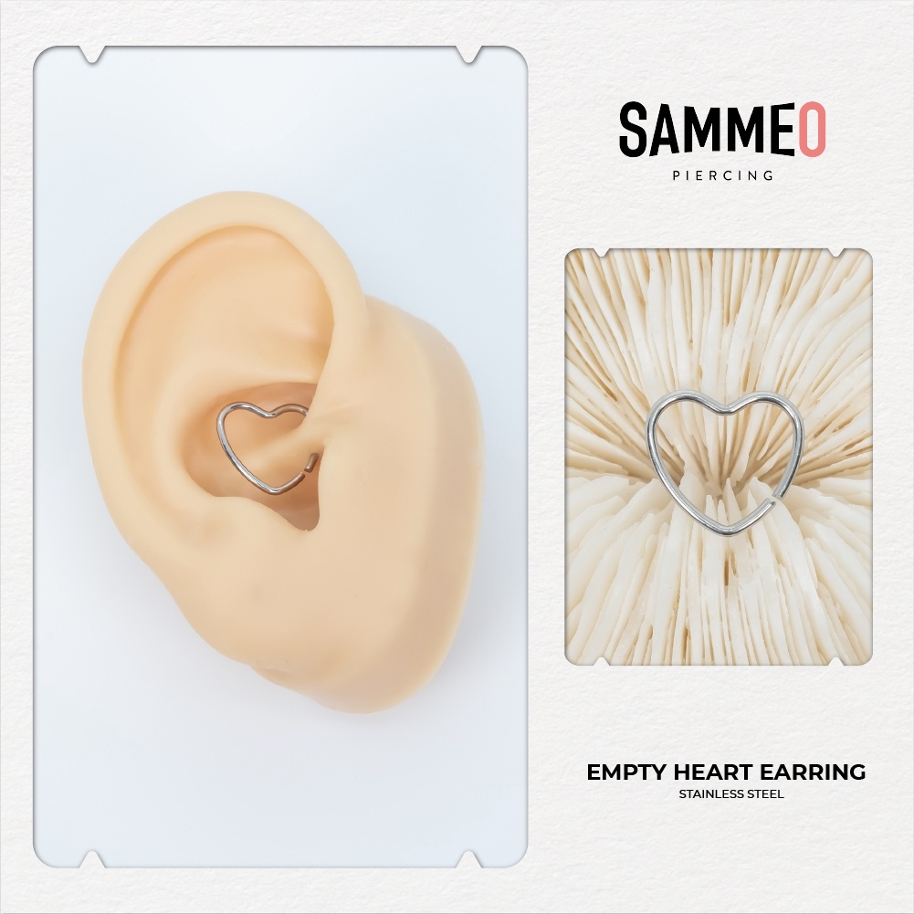Khuyên thép không gỉ Empty Heart