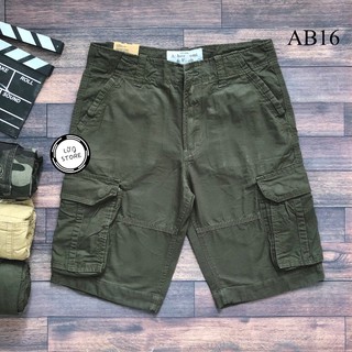Quần short kaki túi hộp màu xanh đậm AB16