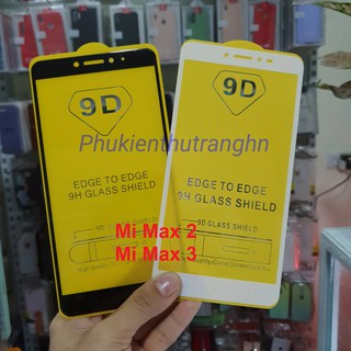 Kính cường lực full màn Xiaomi Mi Max 2 / Mi Max 3 hai màu đen - trắng - tặng phụ kiện dán