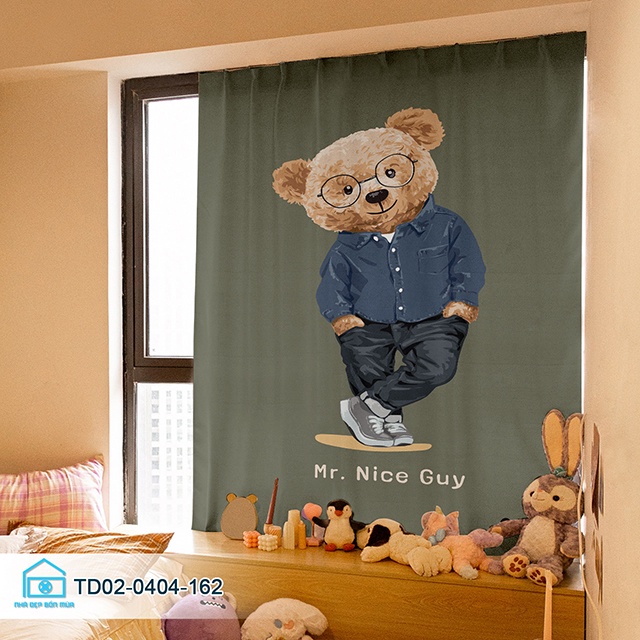 Rèm dán cửa sổ gấu Teddy, rèm cửa sổ chống nắng Tín Phát Decor