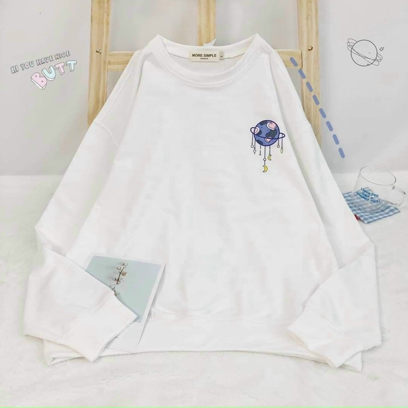 Áo sweater Gấu Uni unisex form rộng chất nỉ bông phong cách Ulzzang