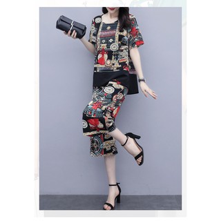[SẴN] Set bộ đồ thun lửng thổ cẩm - ST006