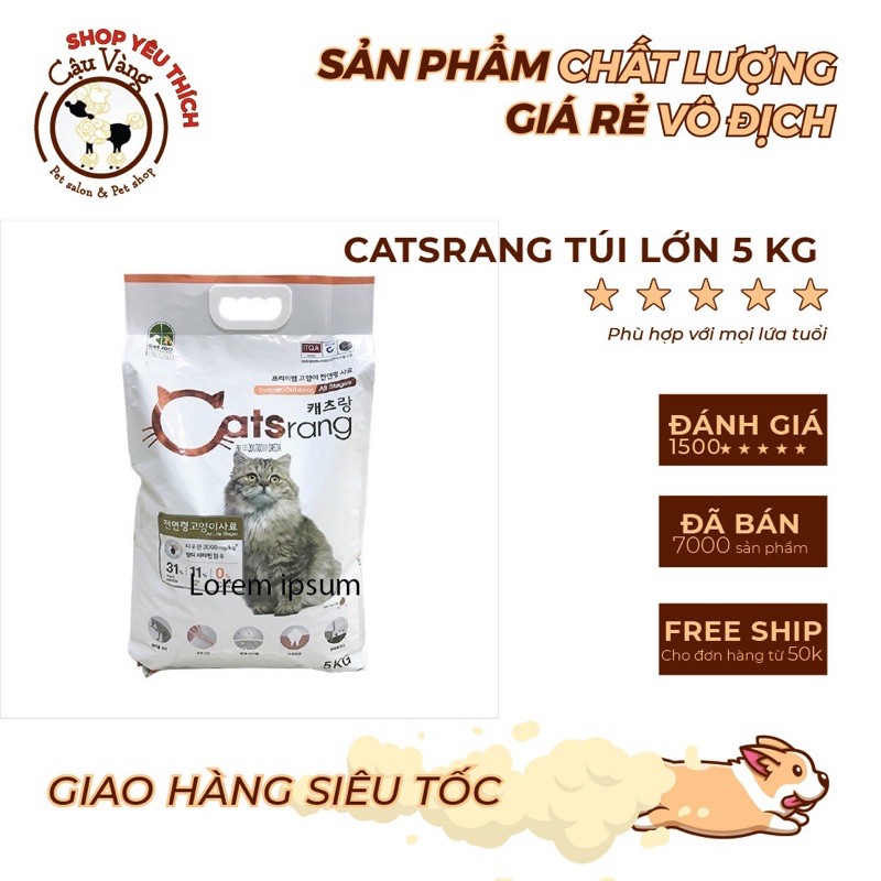 Thức ăn mèo Catsrang hàn quốc 5kg - Dạng bao tiết kiệm-GIÁ SIÊU ƯU ĐÃI