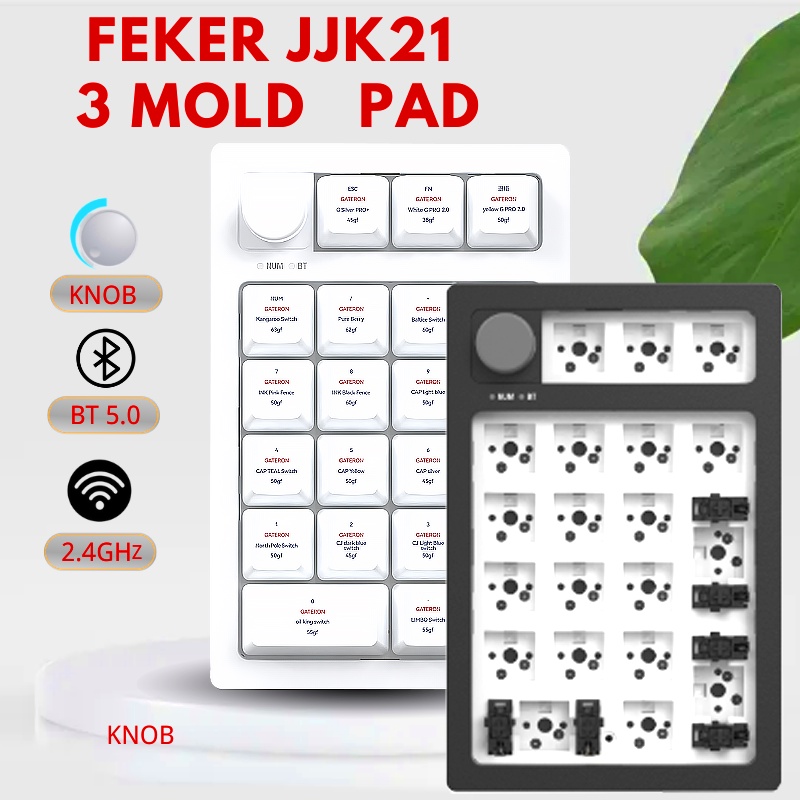 Bàn Phím Cơ Feker JJK-21 Không Dây 3 Chế Độ Kèm Bàn Phím Chuyên Dụng