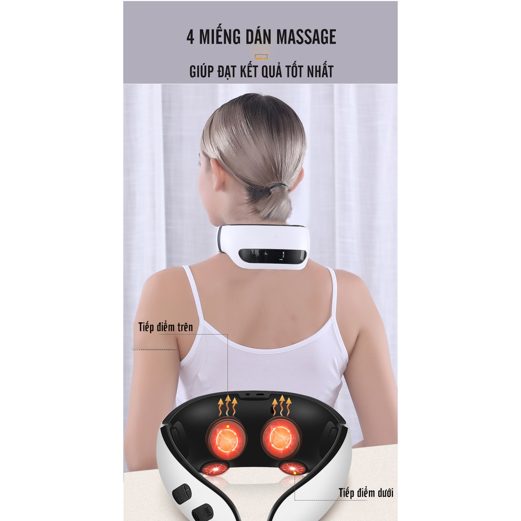 Máy massage cổ vai gáy thông minh KSKIN KD812. Massage nóng giúp máu lưu thông, 2 miếng đệm điện cực sử dụng toàn thân
