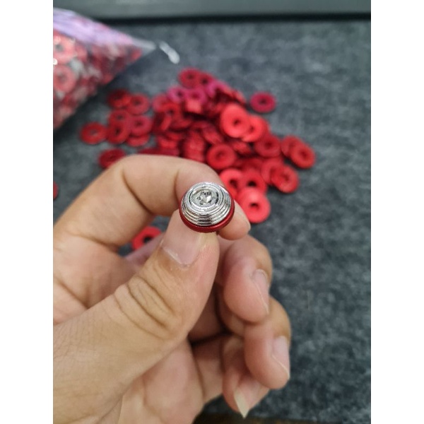 Long đền nhôm màu đỏ đủ size 6li gắn lốc máy ,6li .8li.10li.12li.14li