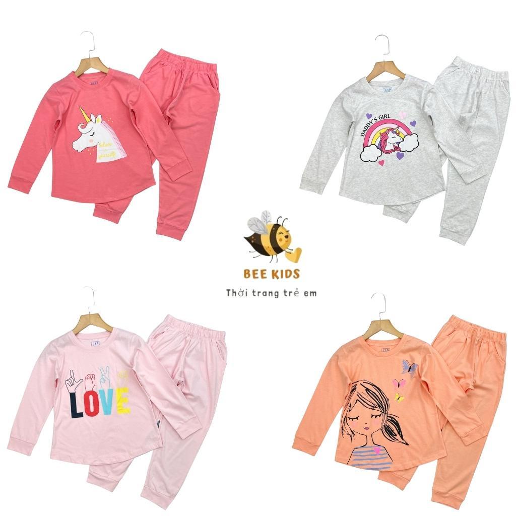 Bộ thu đông cho bé gái, đồ bộ thun bé gái chất cotton, size 4-14 tuổi - BEEKIDS