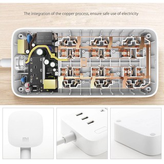 Ổ cắm điện Xiaomi 6 ổ x 3 cổng USB
