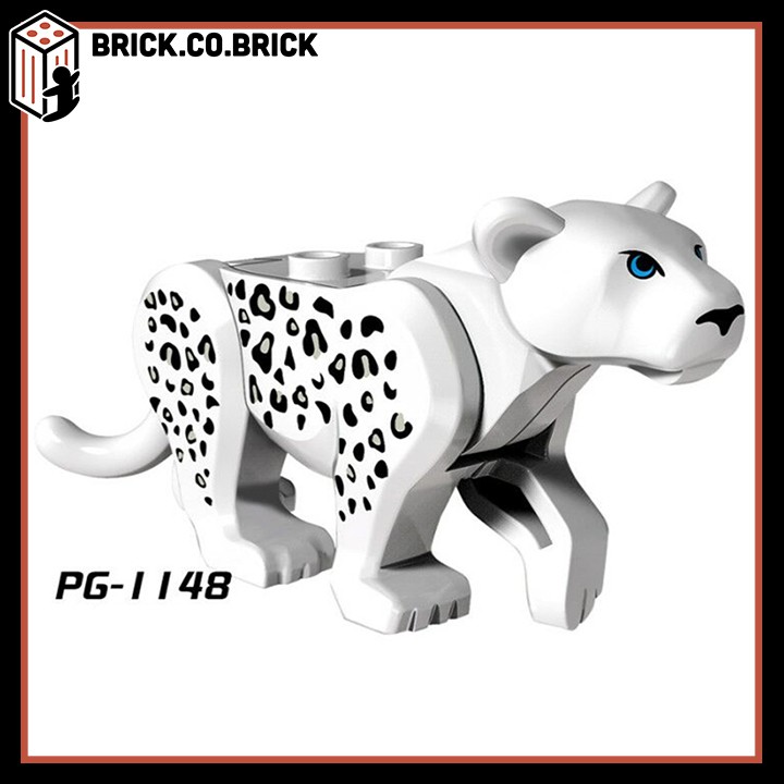 Mô hình Báo Đốm Đồ Chơi Lắp ráp Động Vật Rừng Xanh Minifigure Animal Báo Hổ PG1048