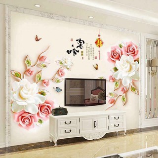 Decal dán tường hoa hồng