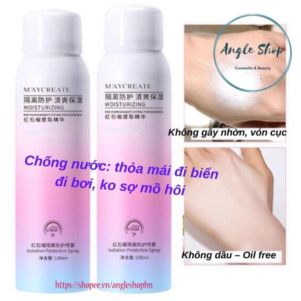 Xịt chống nắng trắng da Maycreate 150ml hàng nội địa Trung